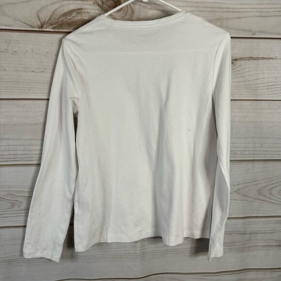 Laura Scott White Long Sleeve T-Shirt Size Small - Picture 2 of 6